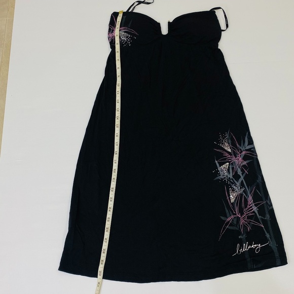BILLABONG Womens Size 12 Black Pink Floral 100% Rayon Strapless Dress NEW - Picture 11 of 12